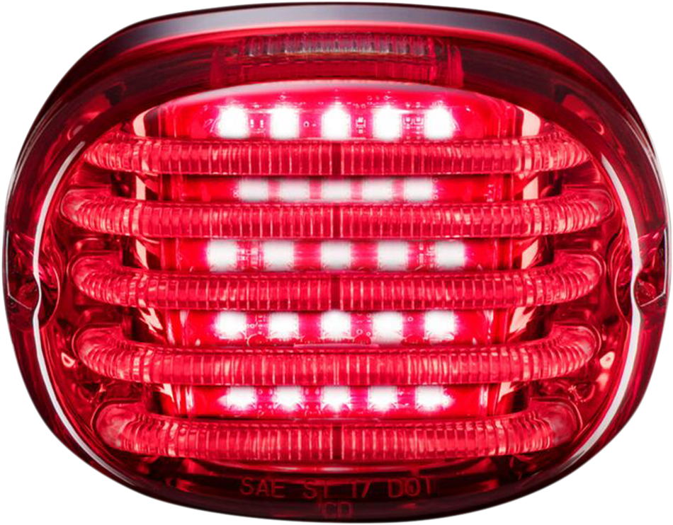 Luz trasera CUSTOM DYNAMICS - con ventana de iluminación de matrícula - Rojo PB-TL-SBW-R 