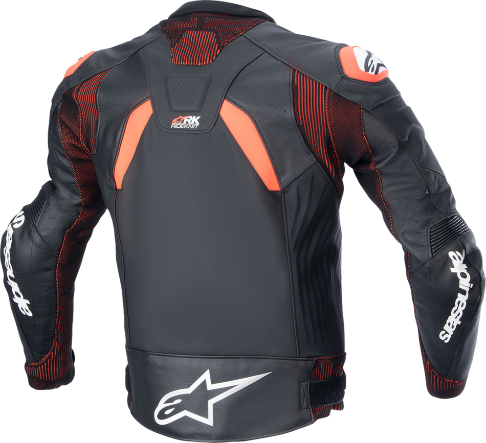 ALPINESTARS GP Plus R v4 Rideknit® Leather Jacket - Black/Red Fluo/White - 48 3100324-1321-48