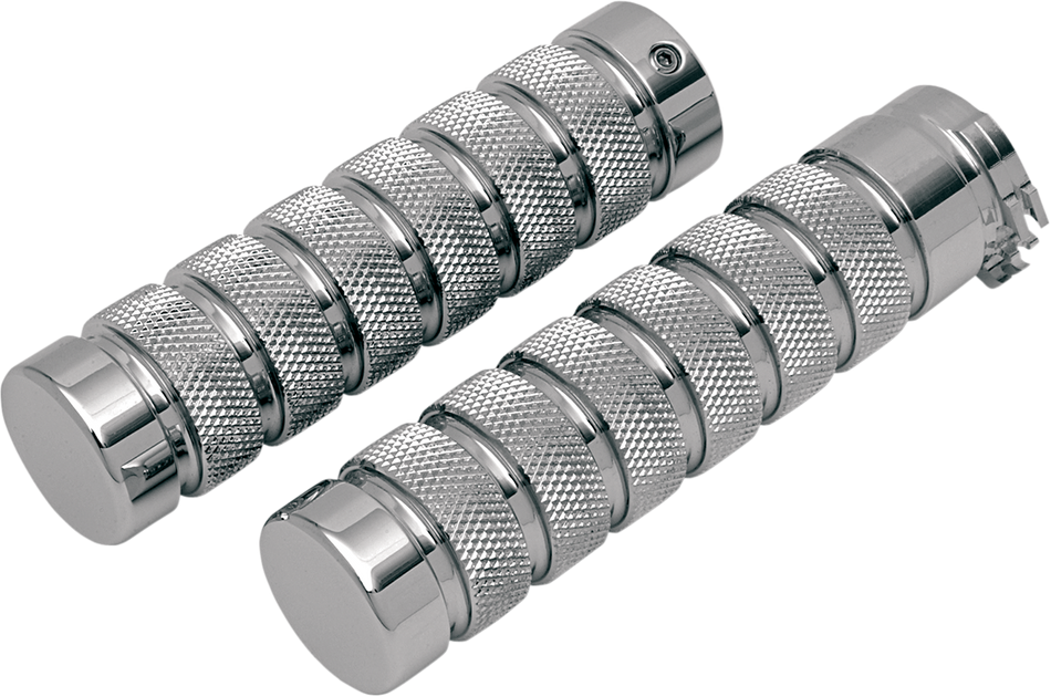ACCUTRONIX Grips - Knurled - Notched - Chrome GR100-KNC