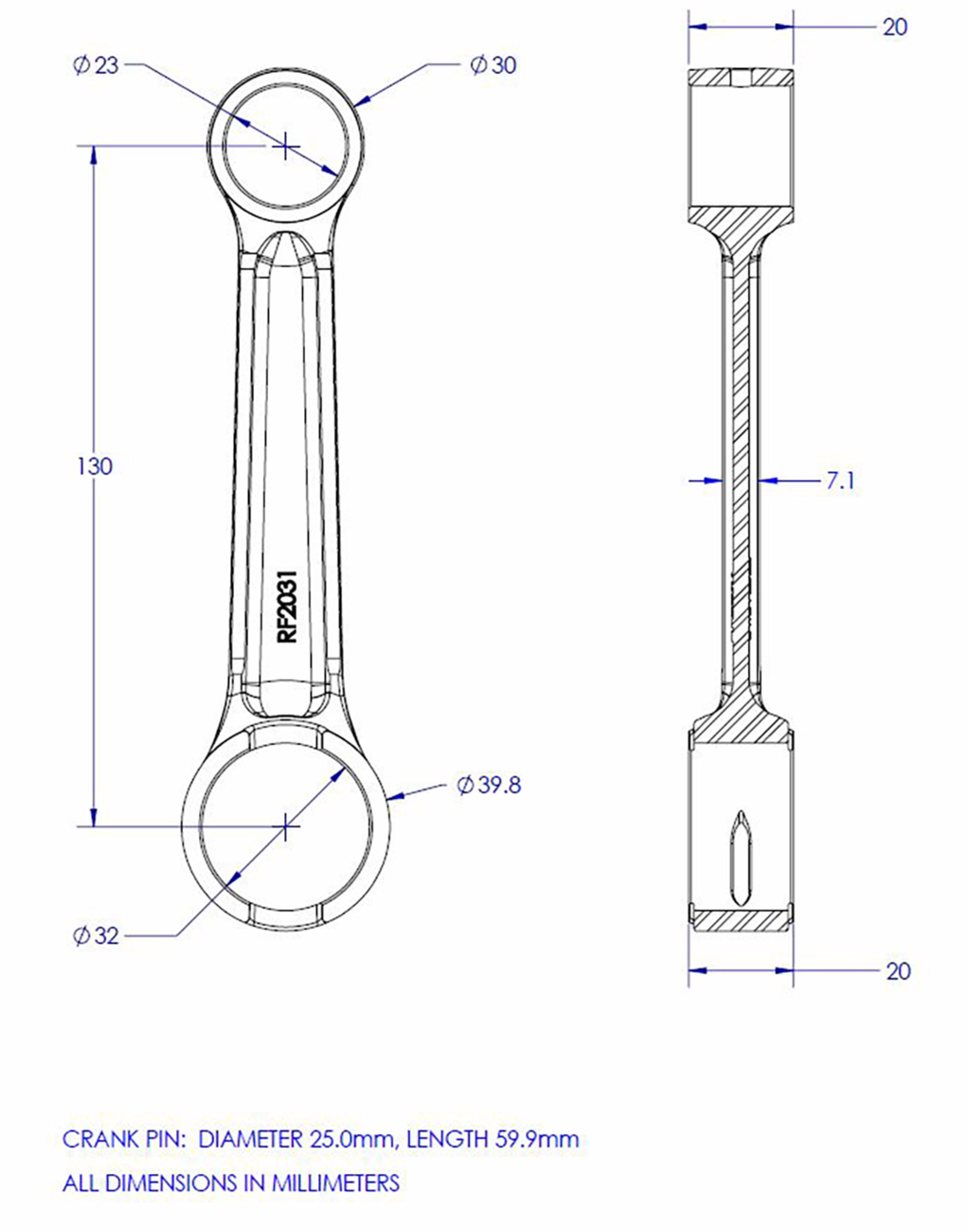 VINTCO Connecting Rod Kit KR2031