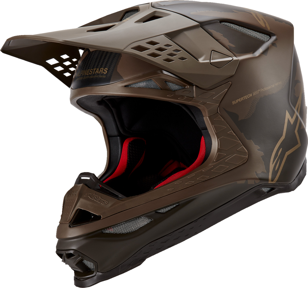 ALPINESTARS Supertech M10 Helmet - Squad - MIPS® - Dark Brown/Gold - Large 8302823-839-LG