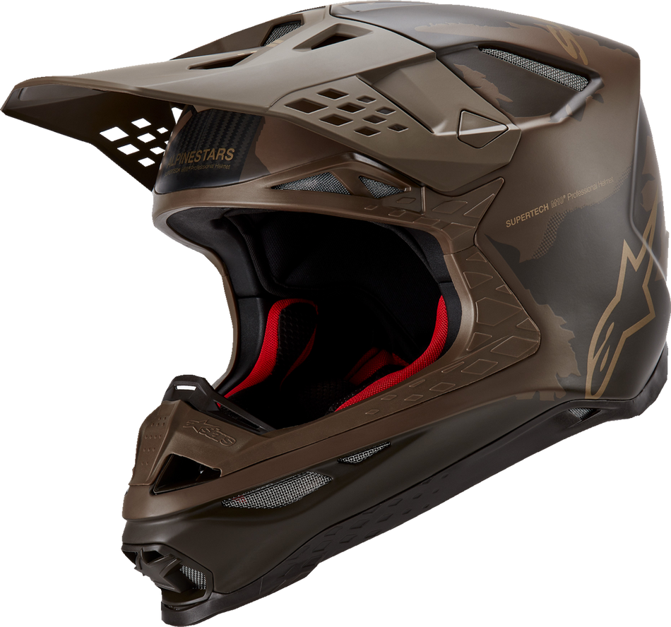 ALPINESTARS Supertech M10 Helmet - Squad - MIPS® - Dark Brown/Gold - XL 8302823-839-XL