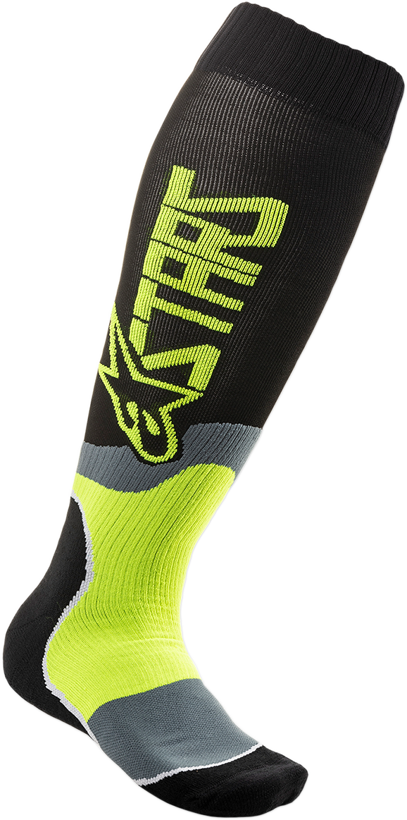 ALPINESTARS MX Plus 2 Socks - Black/Yellow - Small/Medium 4701920-155-SM
