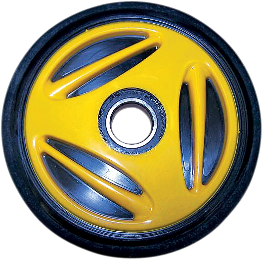 Parts Unlimited Idler Wheel With Bearing 6205-2rs - Yellow - Group 10 - 165 Mm Od X 1" Id R0165g-2 401a