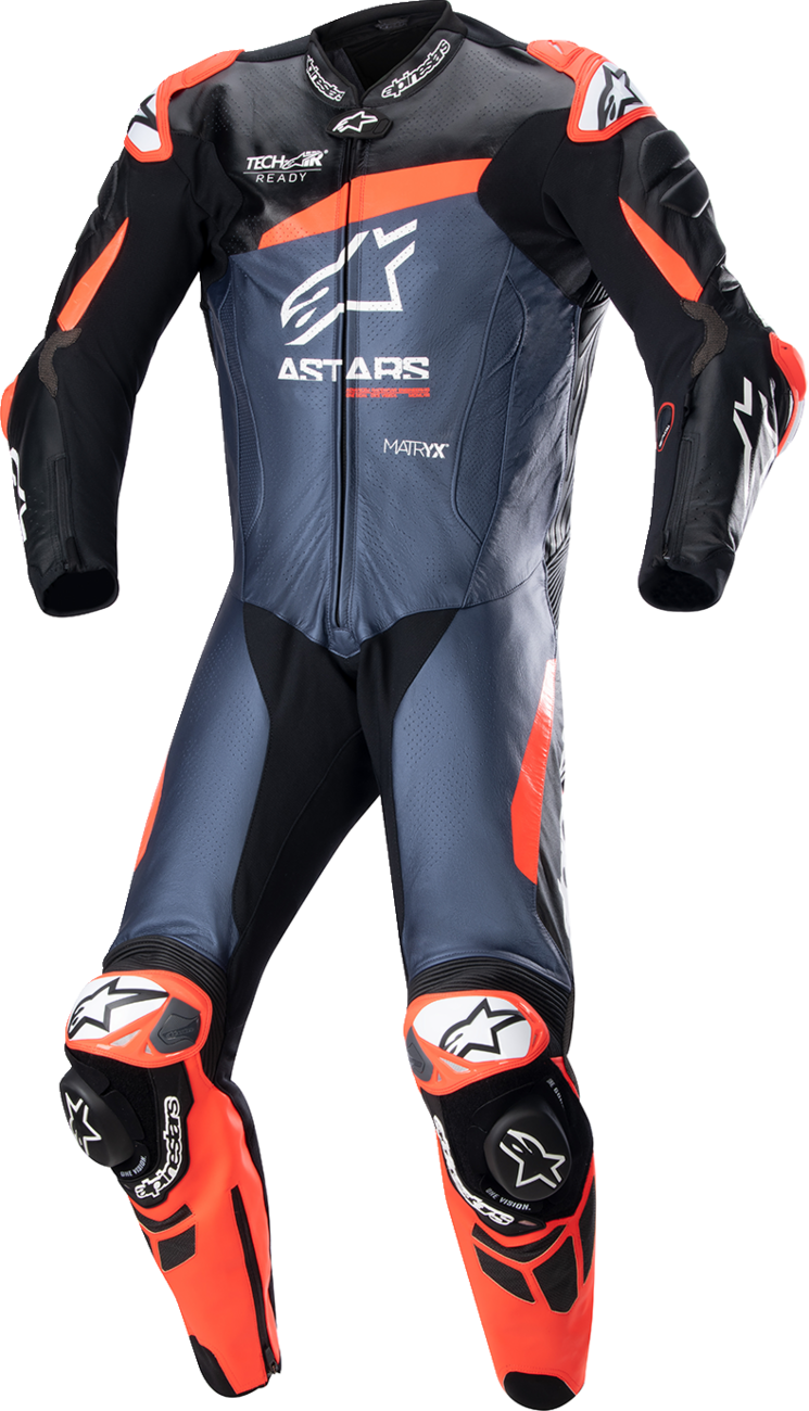 ALPINESTARS GP Plus v4 Leather Suit - Black/Red Fluo/Blue - US 38 / EU 48 3150523135748