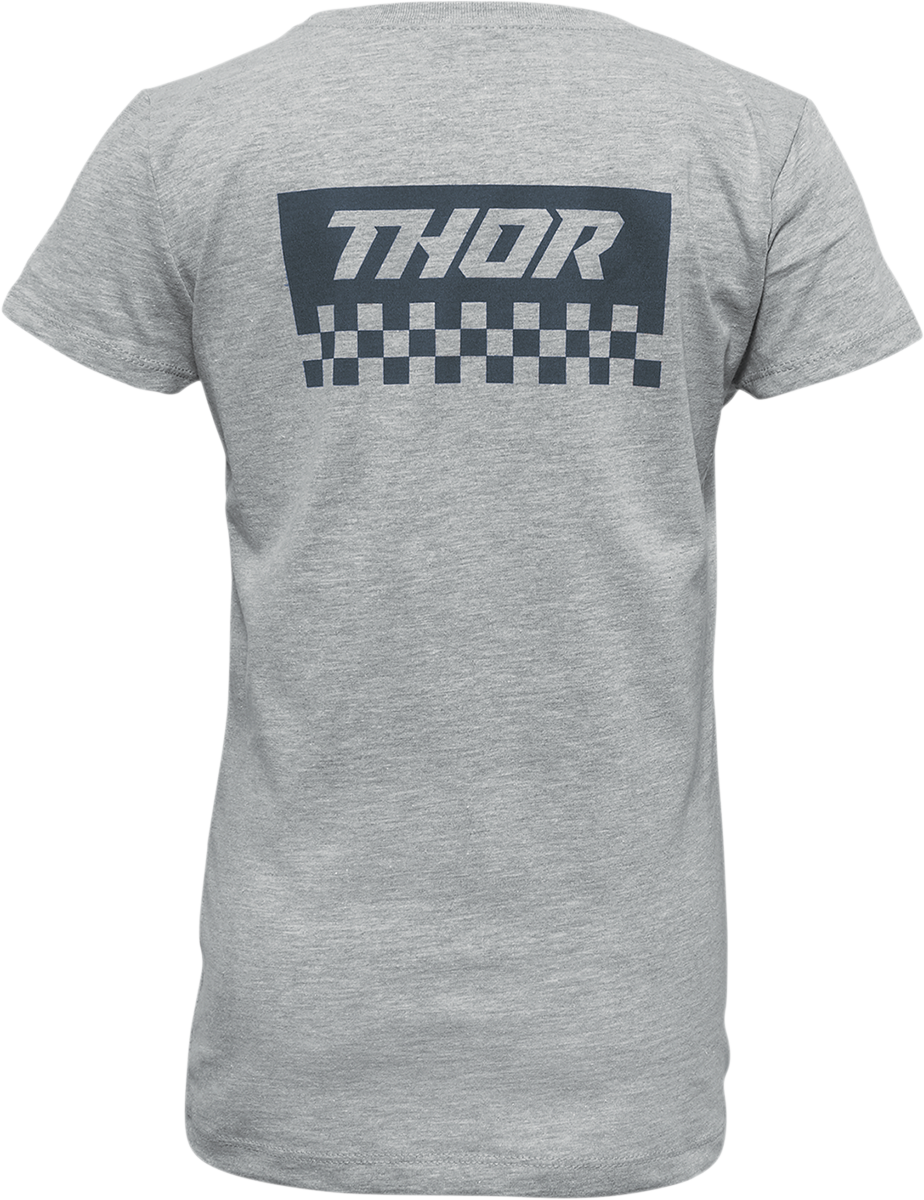 THOR Girl's Checkers T-Shirt - Heather Gray - Small 3032-3482