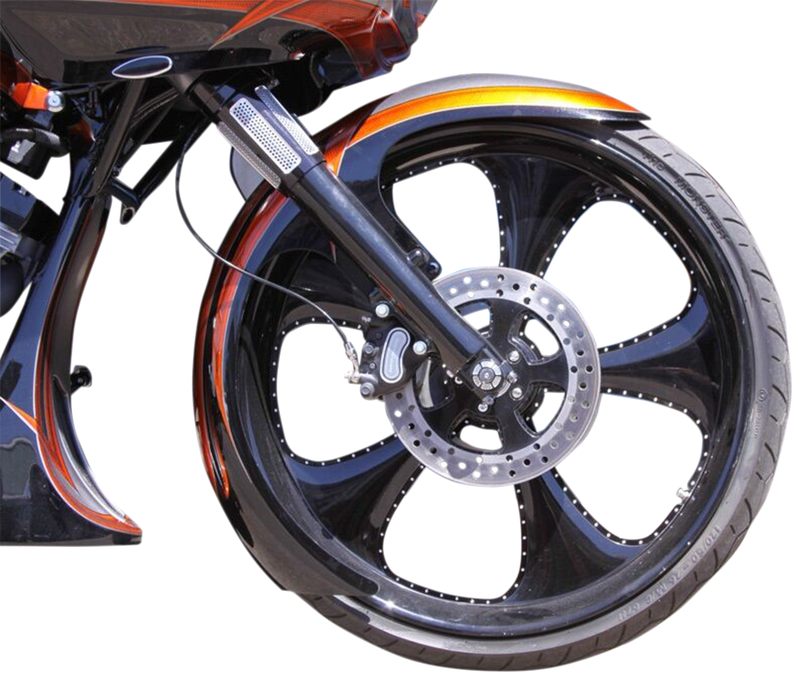 PAUL YAFFE BAGGER NATION DEI Front Fender - 23" Wheel - With Satin Adapters PYO:DEI23-13E-S