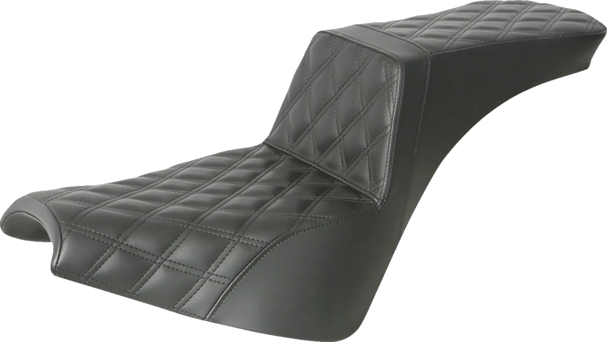 SADDLEMEN Step-Up Seat - Full Lattice Stitch - Black 818-30-195