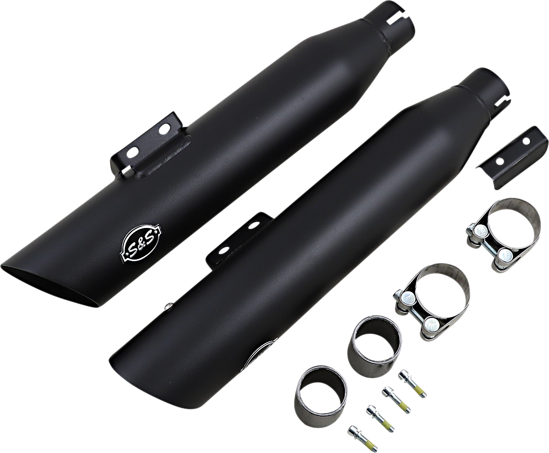 S&S CYCLE Slash Cut Mufflers - 50 State - Black 550-0752B