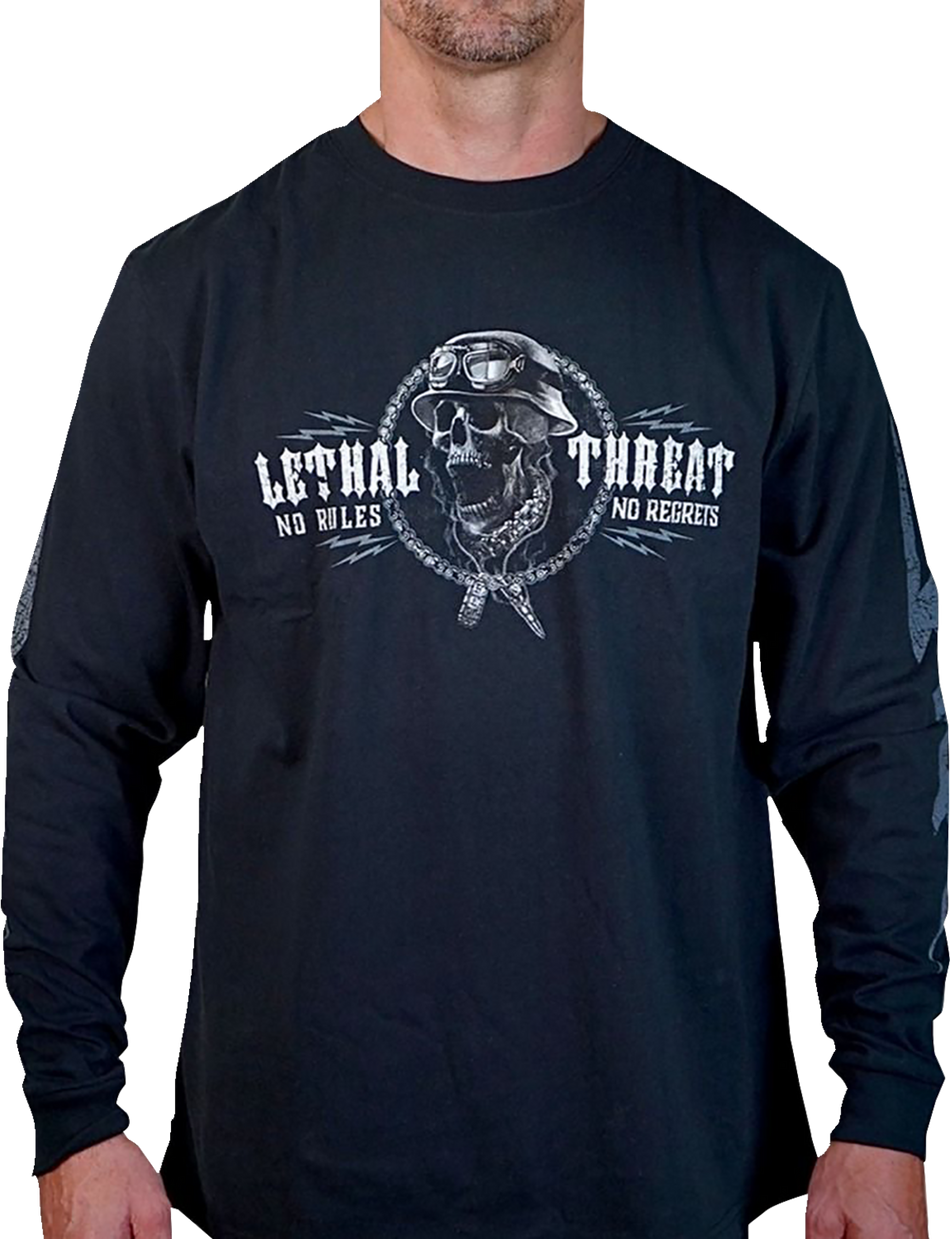 LETHAL THREAT Flash and Bones Long-Sleeve T-Shirt - Black - Medium LS20889M