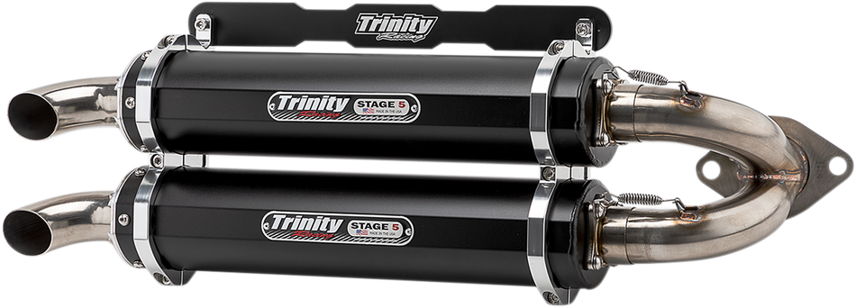 TRINITY RACING Stage 5 Slip-On Dual Muffler - Black TR-4165S-BK