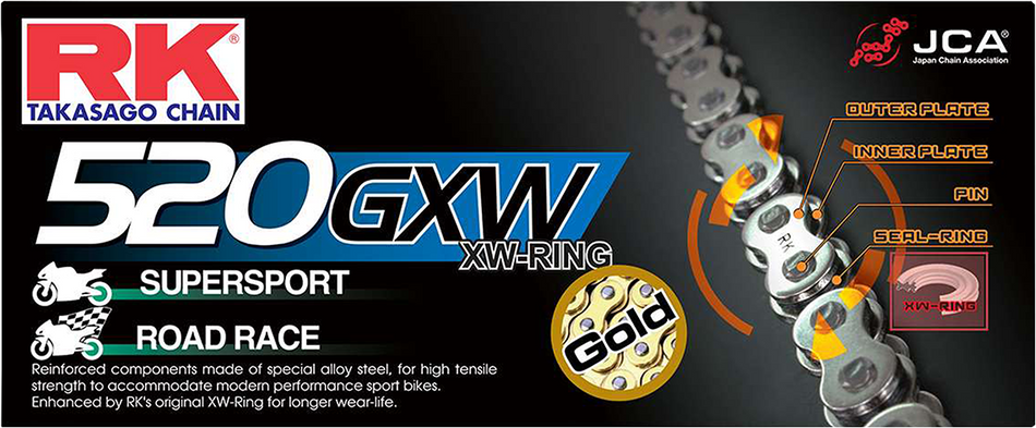 RK GB 520 GXW - Drive Chain - 112 Links GB520GXW-112