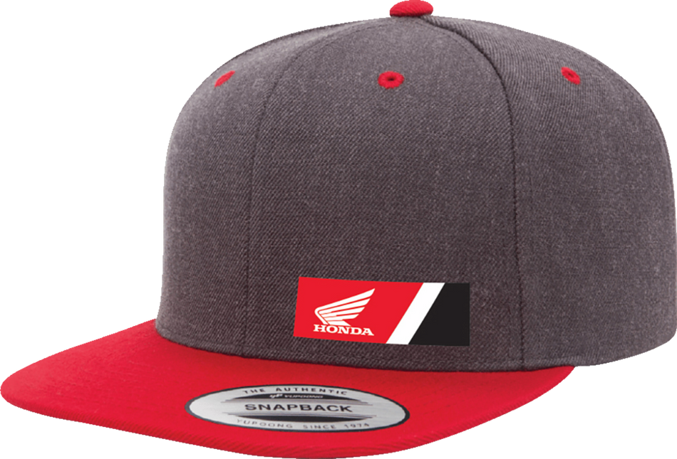 FACTORY EFFEX Honda Wedge Snapback Hat - Heather Gray/Red 27-86300