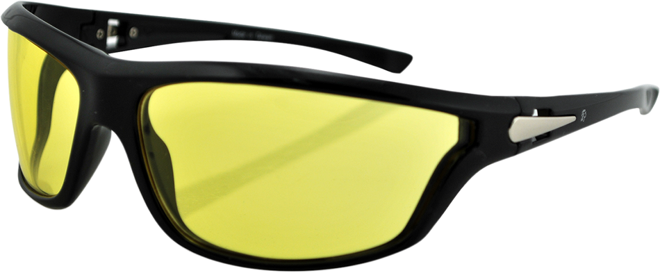 ZAN HEADGEAR Florida Sunglasses - Shiny Black - Yellow EZFL01Y