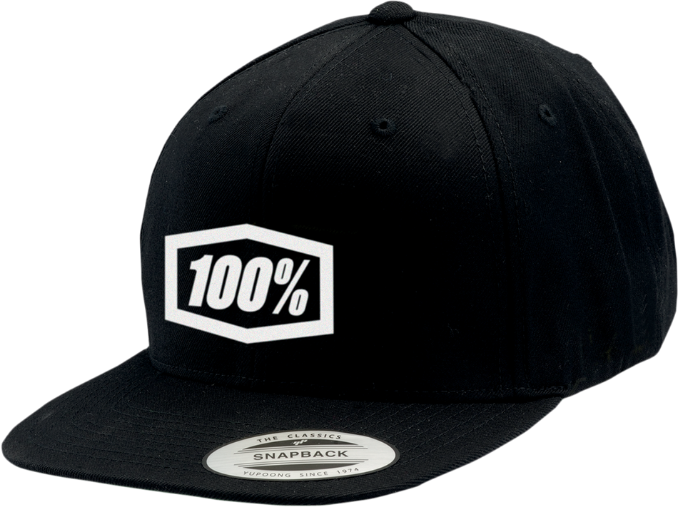 100% Icon Snapback Hat - Black/White 20044-00000