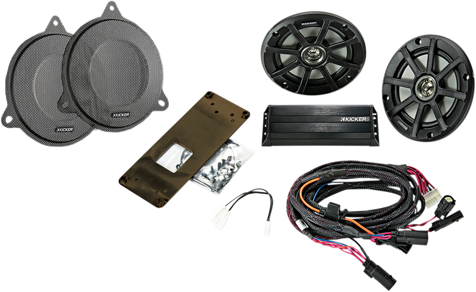 KICKER Speaker Kit - 6-1/2" - 4-Channel Amp - '14-'23 FL 46HDS144