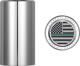 FIGURATI DESIGNS Docking Hardware Covers - American Flag - Green Line - Long - Stainless Steel FD72-DC-2545-SS