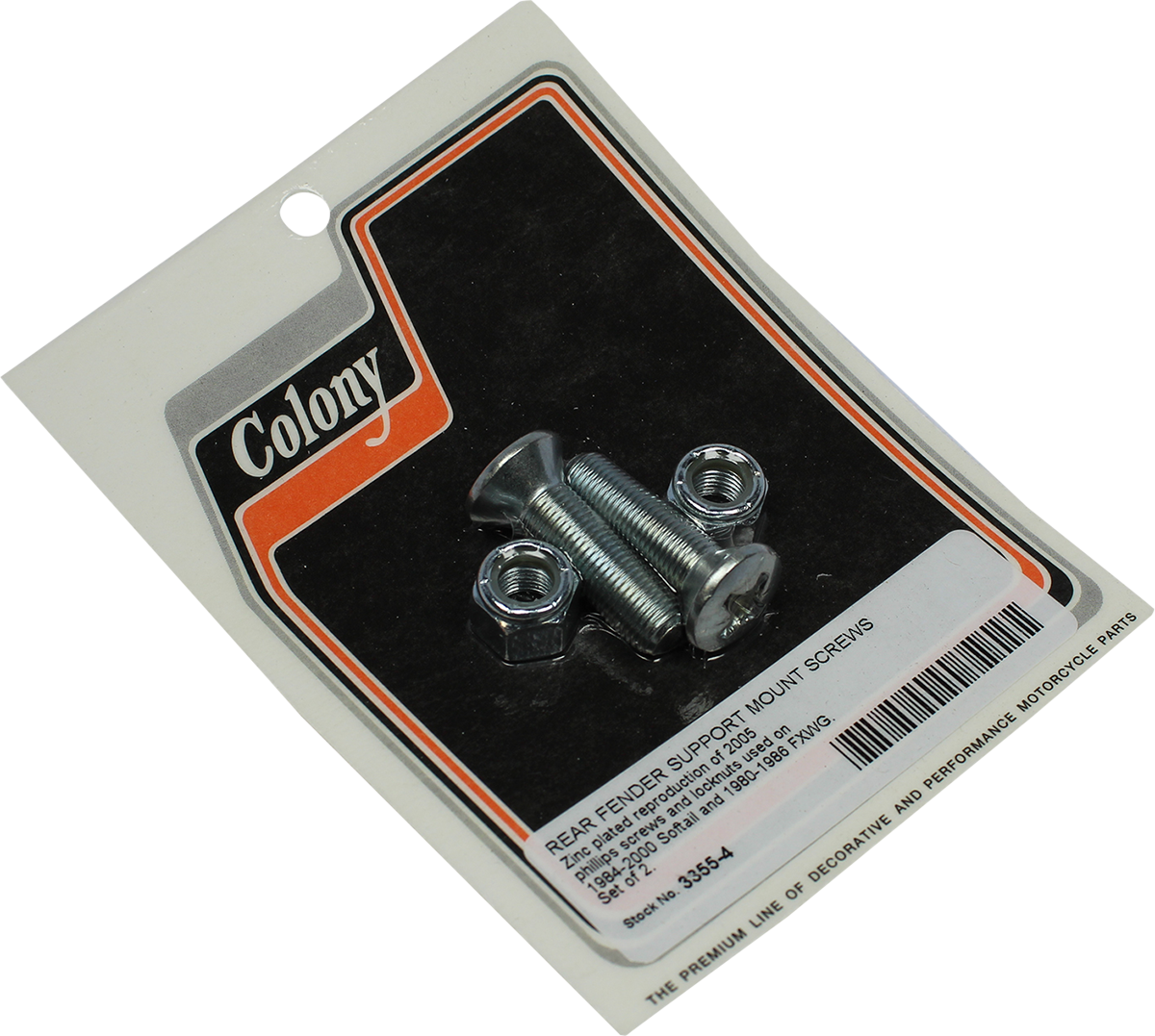 COLONY Mount Screws - Fender - Rear - Zinc 3355-4