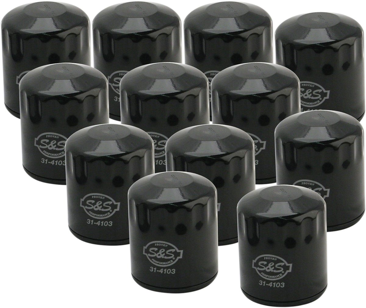 S&S CYCLE Oil Filter - Black - 12-Pack 310-0241