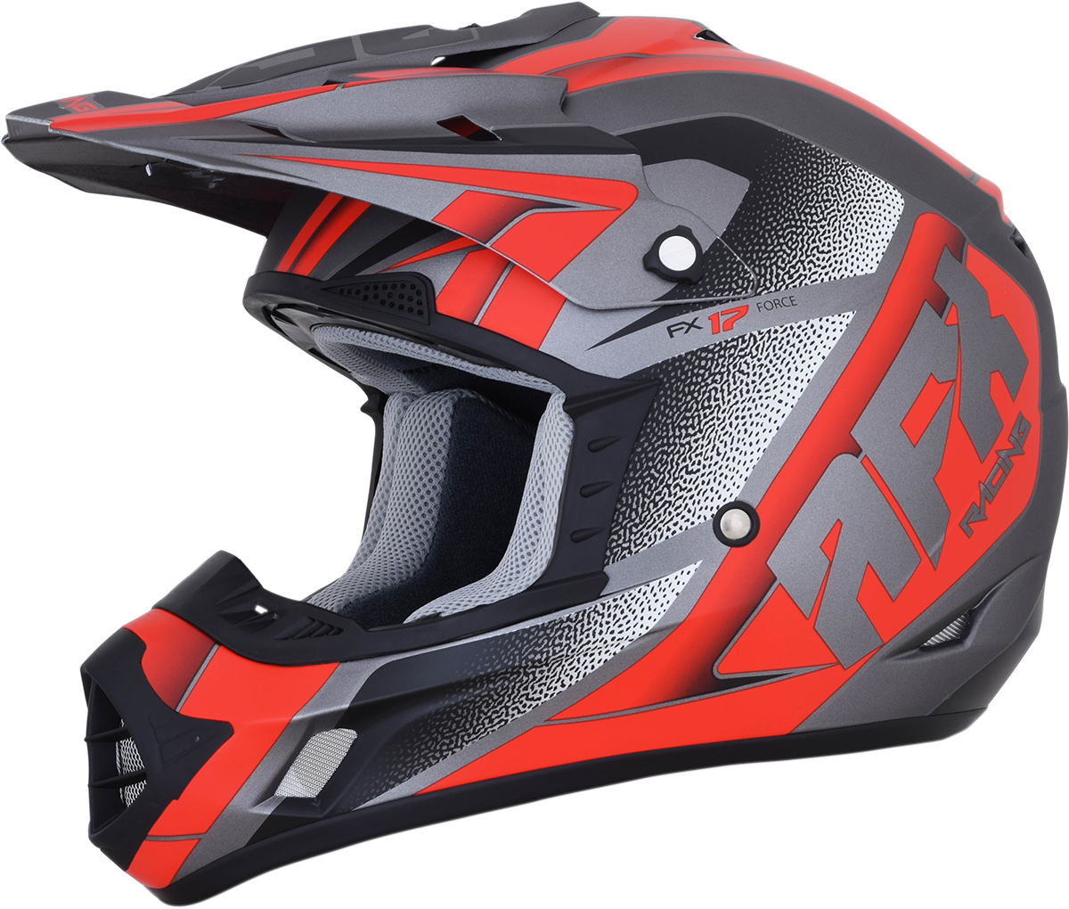 AFX FX-17 Helmet - Force - Frost Gray/Red - XS 0110-5202