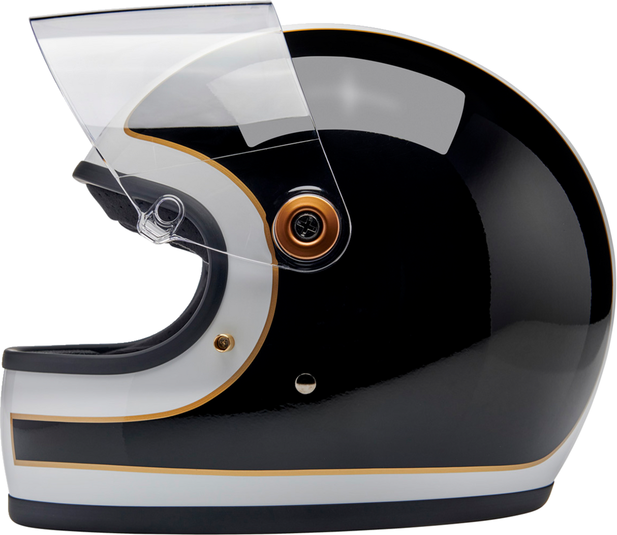 Casco BILTWELL Gringo S - Blanco brillante/Negro Tracker - Mediano 1003-566-503 