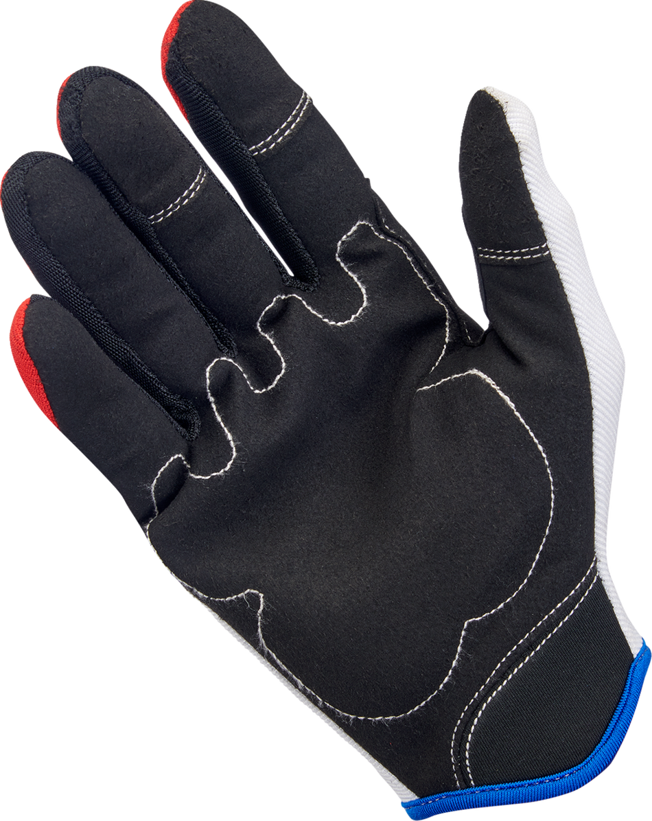 BILTWELL Moto Gloves - Red/White/Blue - Medium 1501-1208-003