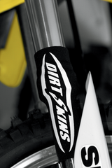 SCHAMPA & DIRT SKINS 7.5" Standard Dirt Skins Fork Covers - 2 mm Neoprene - Black/White DSFRKSEAL11-1