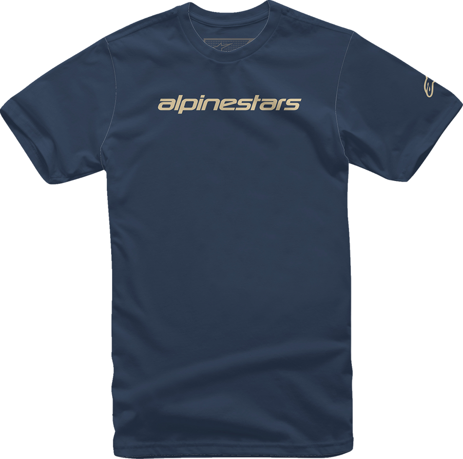 ALPINESTARS Linear Wordmark T-Shirt - Navy/Stone - Large 1212720207128L