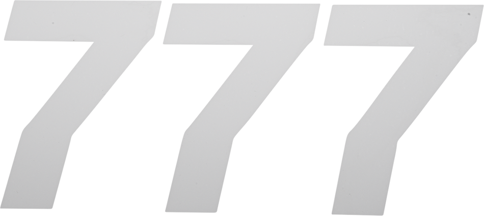 Placa de número de carrera D'COR VISUALS - N.º 7 - Blanco - 4" 45-34-7