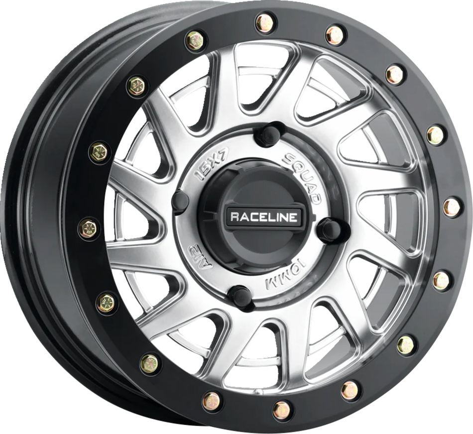 RACELINE WHEELS Wheel - Squad - Front/Rear - Hyper Silver/with Black Ring - 15x7 - 4/137 - 5+2 (+10 mm) A12SB-57037+10
