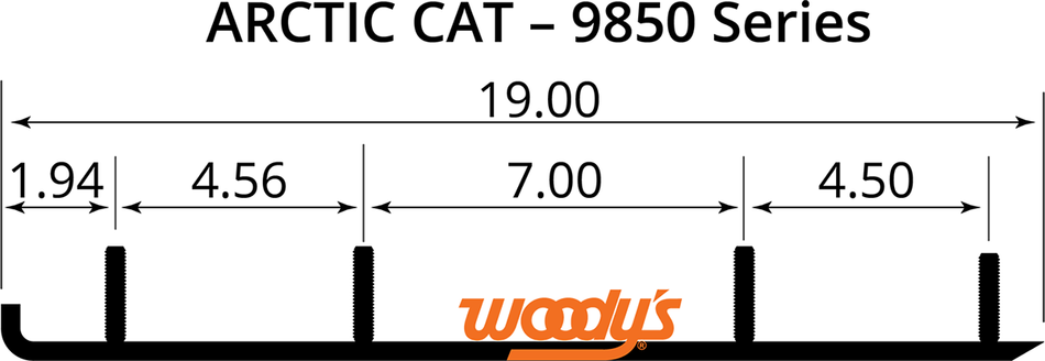 WOODY'S Top-Stock Hard Surface Bar - 4" - 60 HSA-9850