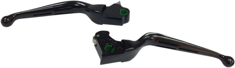 DRAG SPECIALTIES Levers - Slotted - Black H07-0606MB