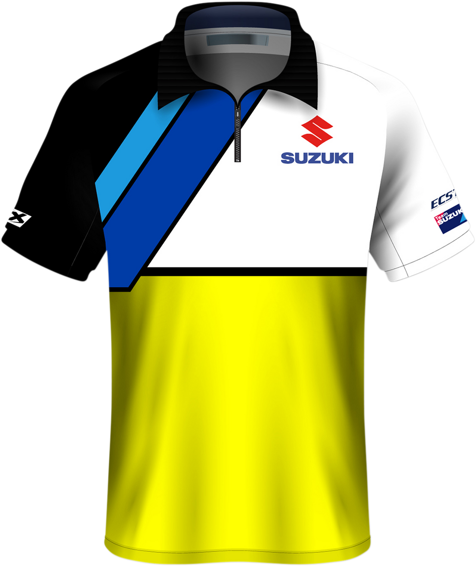 FACTORY EFFEX Suzuki Team Pit Shirt - White/Yellow - XL 23-85406