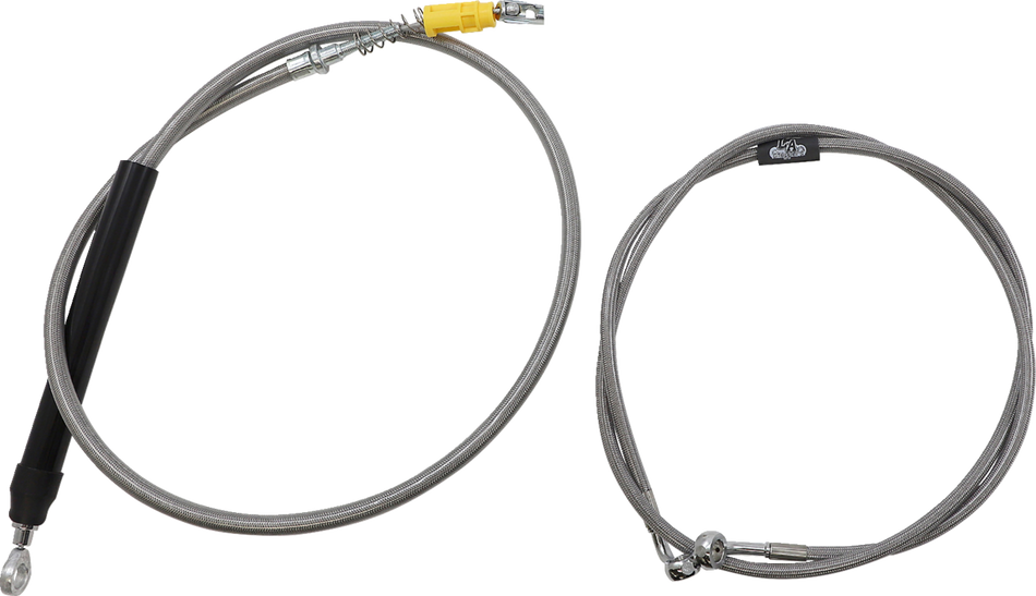 LA CHOPPERS Handlebar Cable/Brake Line Kit- Quick Connect - Complete - 15" - 17" Ape Hangers - Stainless LA-8156KT2-16