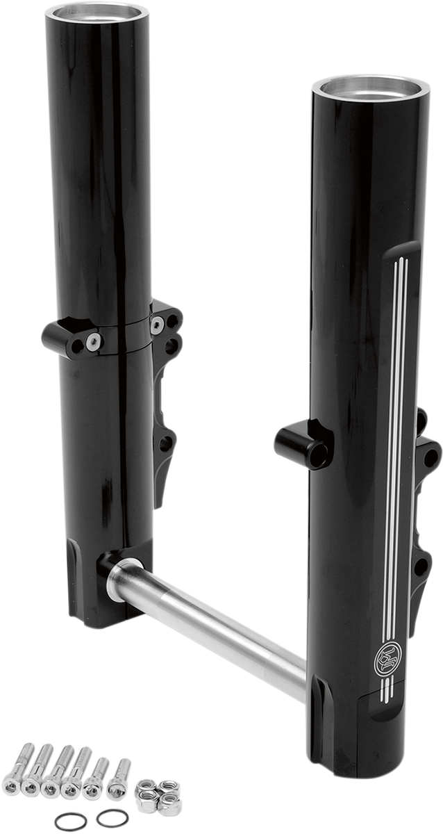 PERFORMANCE MACHINE (PM) Lower Fork Leg Kit - Dual Disc - Contrast Cut - Black/Silver - '08-'13 0208-2056-BM