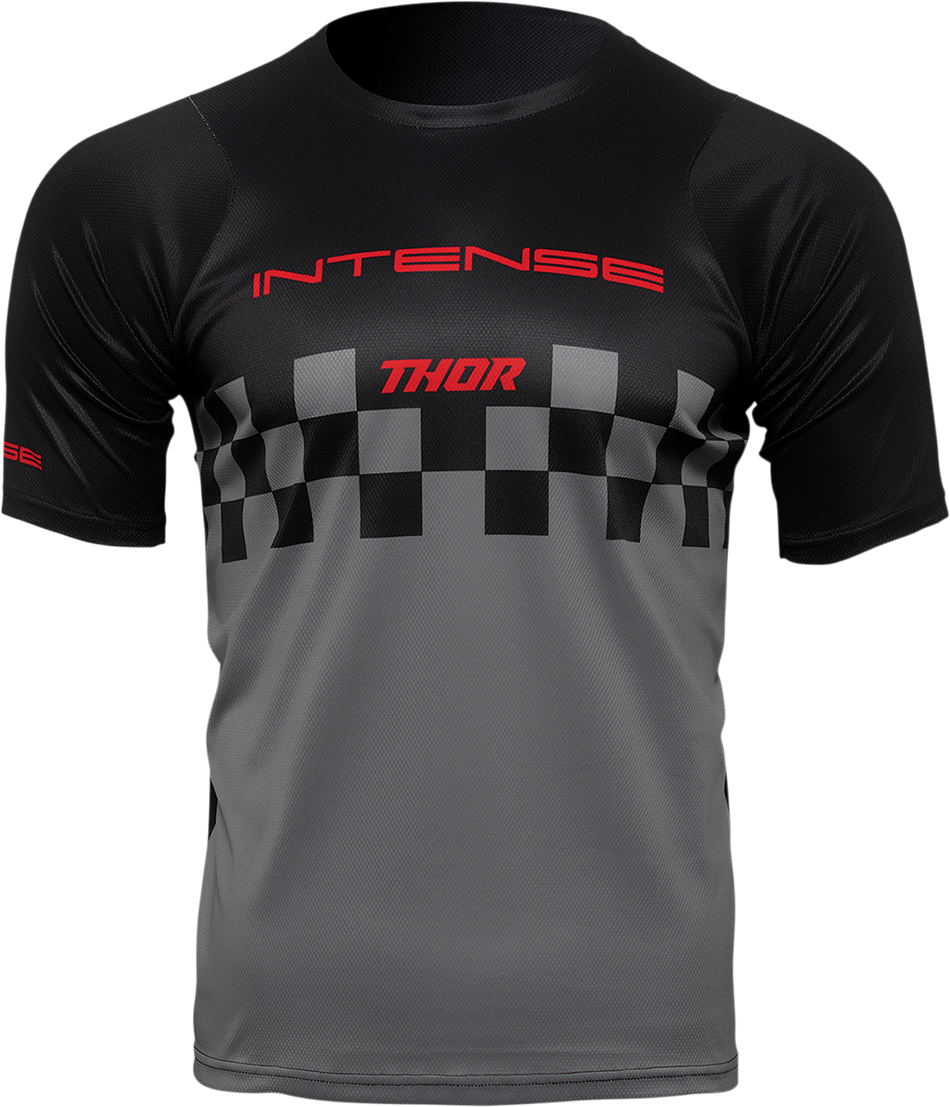 THOR Intense Chex Jersey - Black/Gray - Large 5120-0147