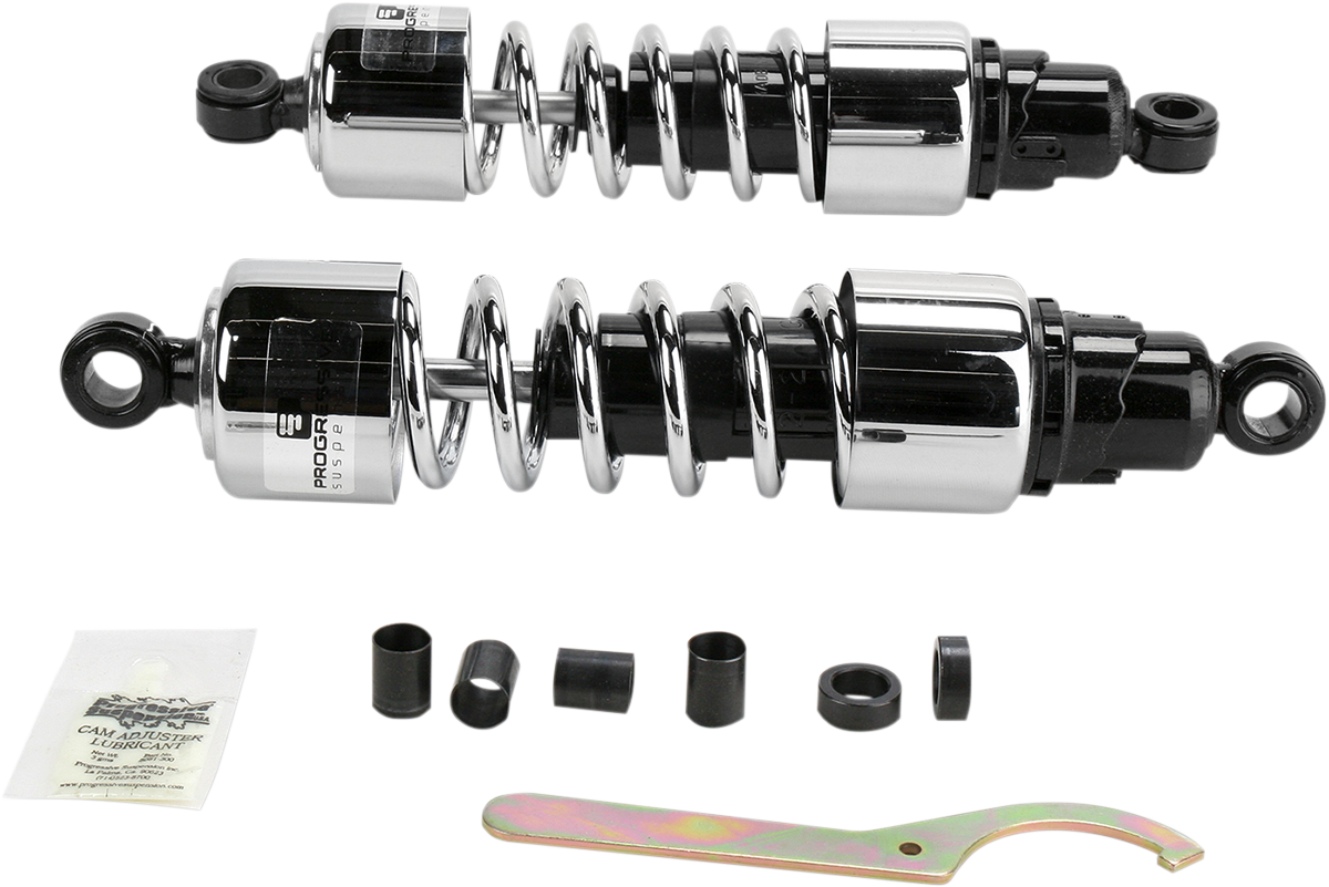 PROGRESSIVE SUSPENSION 412 Cruiser Series Shocks - Chrome - 12" - Standard 412-4229C