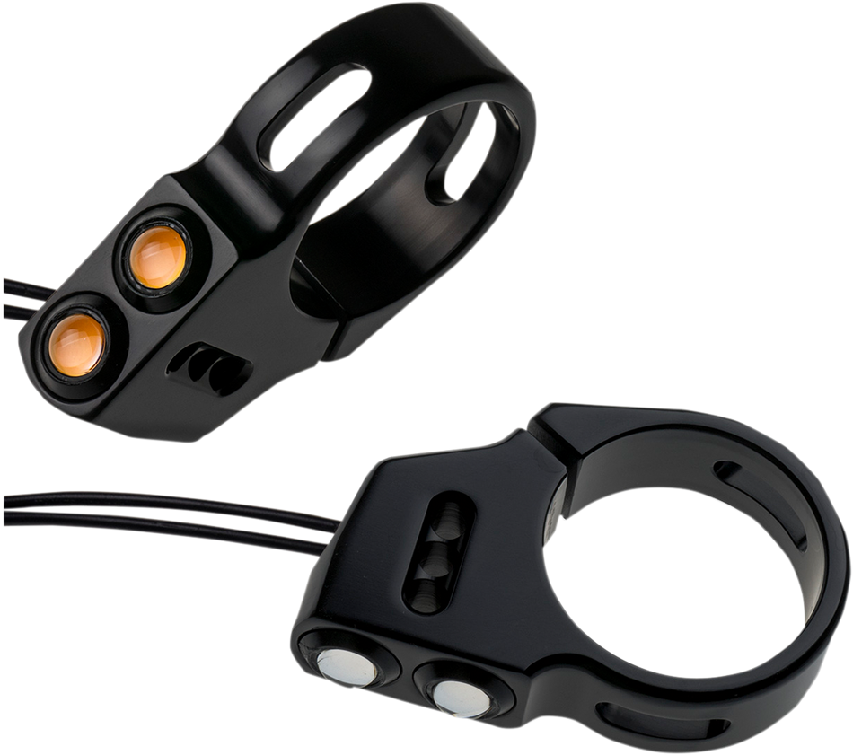 JOKER MACHINE Rat Eye LED Turn Signals - 39 mm - Black 05-200-1B