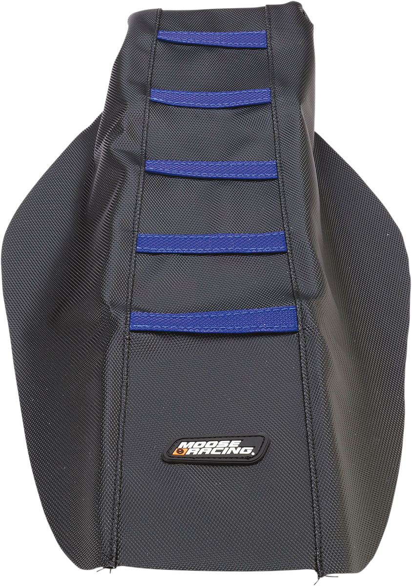 MOOSE RACING Ribbed Seat Cover - Black Cover/Blue Ribs - Yamaha YZF25014-332RT