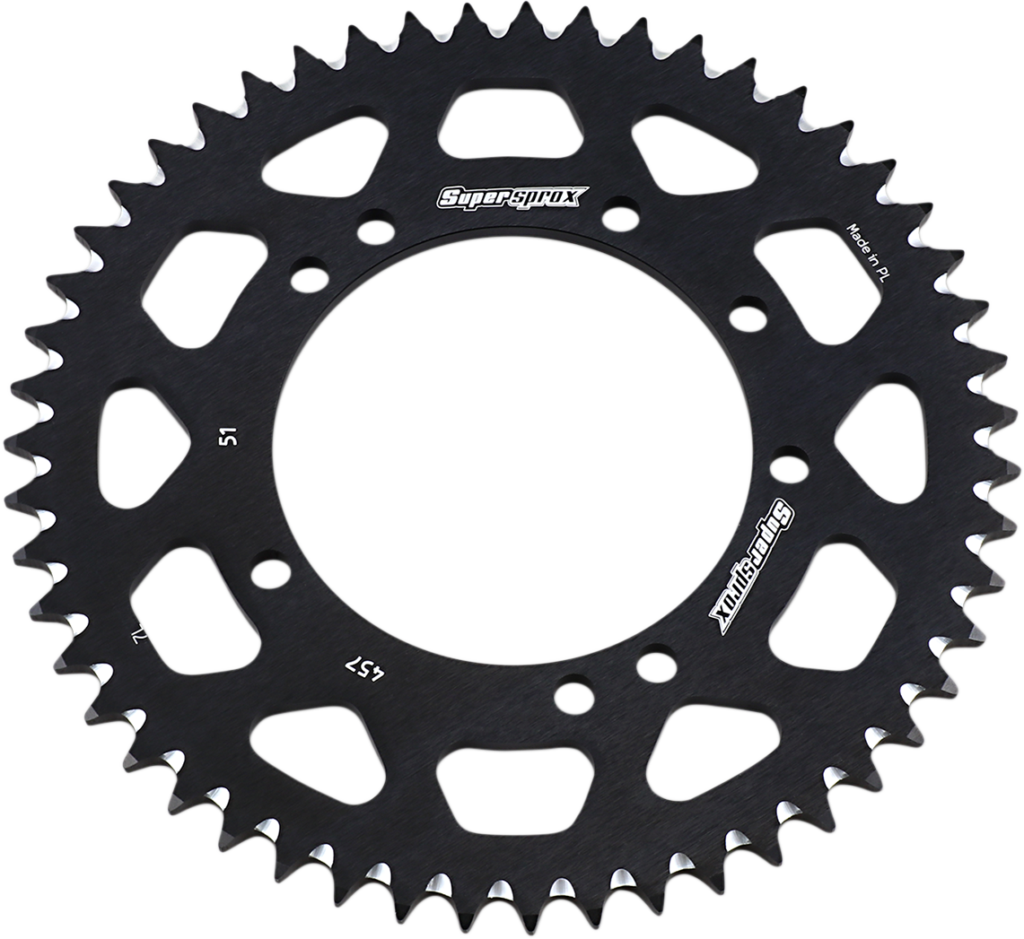 SUPERSPROX Rear Sprocket - Black - Kawasaki/Suzuki - 51 Tooth RAL-457-51-BLK