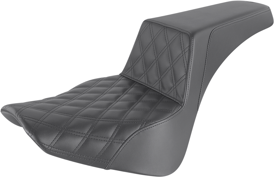 SADDLEMEN Step-Up Seat - Front Lattice Stitch - Black 818-33-172