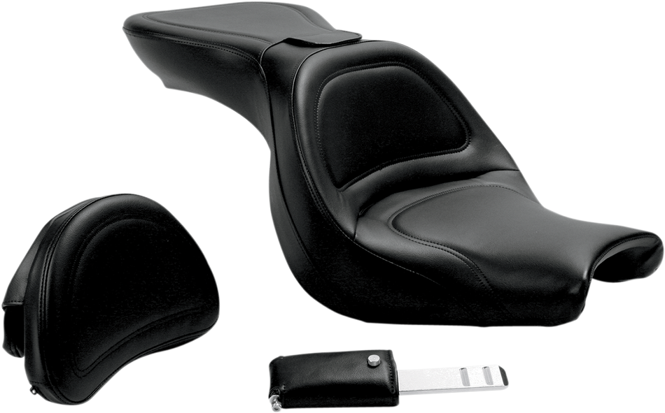 SADDLEMEN Seat - Explorer - with Backrest - Stitched - Black - V750 Aero H04-13-030