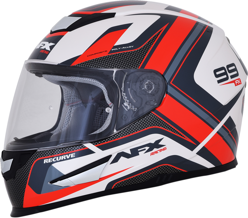 AFX FX-99 Helmet - Recurve - Pearl White/Red - Medium 0101-11127
