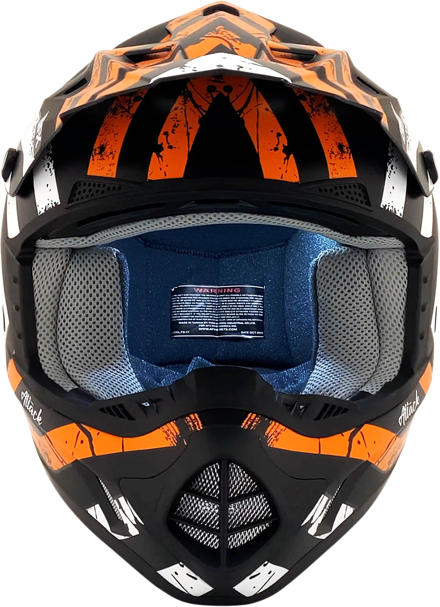 AFX FX-17Y Helmet - Attack - Matte Black/Orange - Small 0111-1405