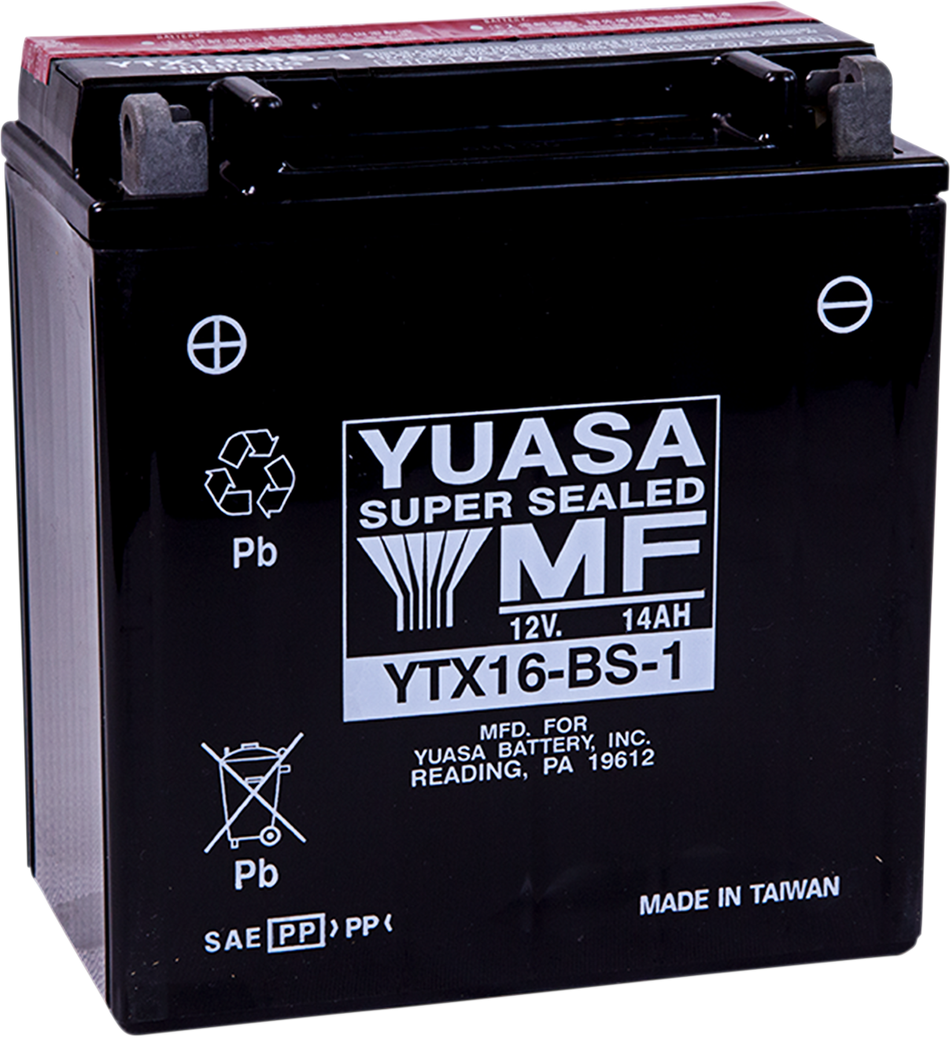 YUASA AGM Battery - YTX16-BS- .78 L YUAM32X61