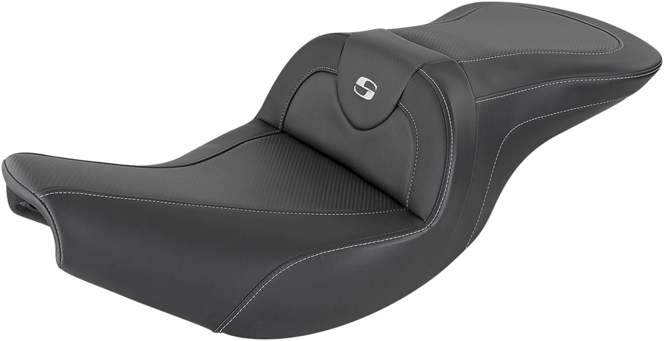 SADDLEMEN Heated Roadsofa Seat - Carbon Fiber - Without Backrest - Black I14-07-185HCT
