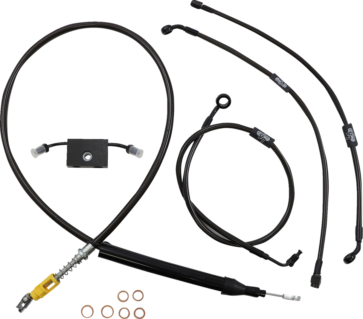 LA CHOPPERS Handlebar Cable/Brake Line Kit- Quick Connect - 12" - 14" Ape Hanger Handlebars - Midnight LA-8157KT-13M