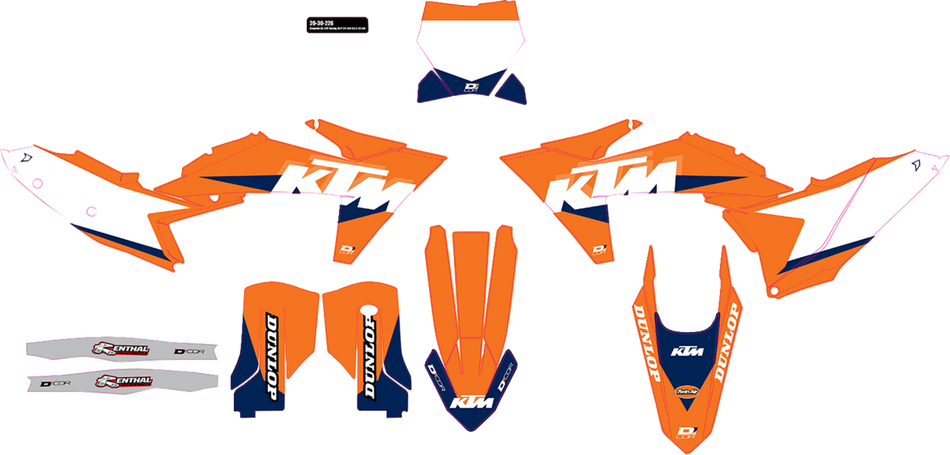 Kit gráfico D'COR VISUALS - Blanco - KTM Racing 20-30-226 