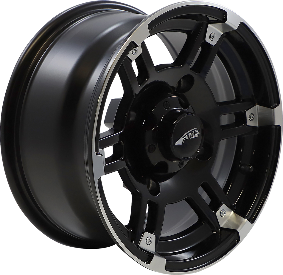 AMS Wheel - Roll'n 104 - Front/Rear - Machined Black - 14x7 - 4/156 - 4+3 4734-031AB