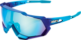 100% Speedtrap Sunglasses - Metallic Blue - Blue Mirror 61023-228-01